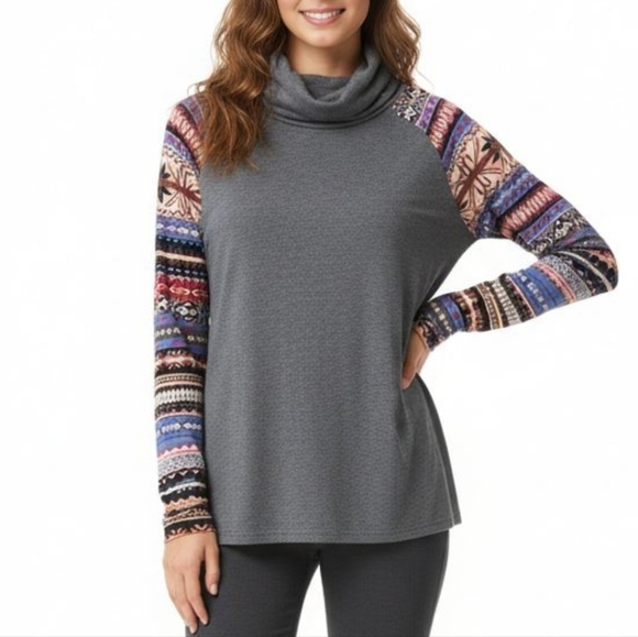 Vanilla Bay Tops - Vanilla Bay Aztec Cowl Neck Top Large